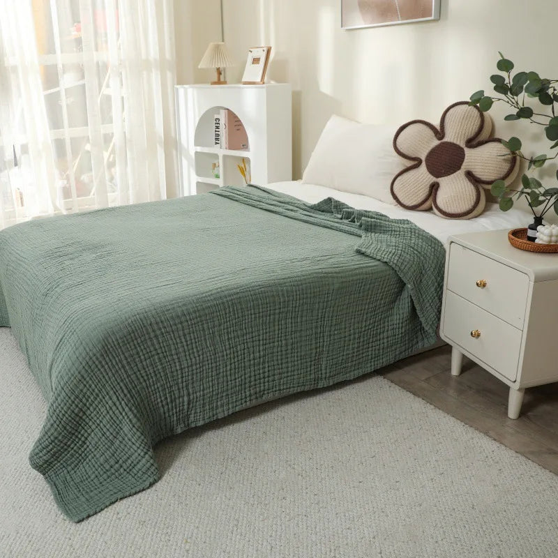 Couverture Mousseline 100% Coton 6 Couches – Lange Respirant Pliable pour Bébé & Voyage