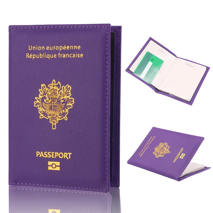 Porte-Passeport en Cuir PU avec Emplacements pour Cartes