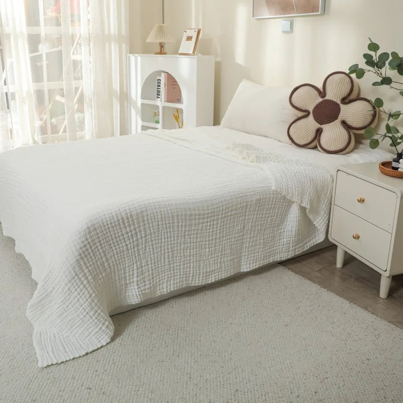 Couverture Mousseline 100% Coton 6 Couches – Lange Respirant Pliable pour Bébé & Voyage