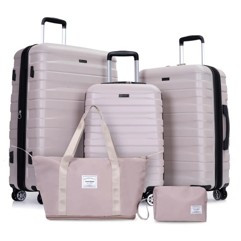 Set Valises 5 Pièces TRIPCOMP – Coque PC Rigide, Roues Spinner & Sac Sous-Siège