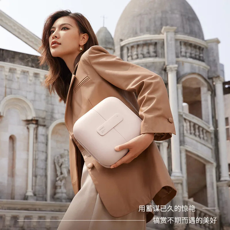 AMIRO Light Seeking Bag Mirror LED with Light Makeup Mirror Portable Sunlight Mirror Women's Handheld Makeup Bag Makeup Mirror