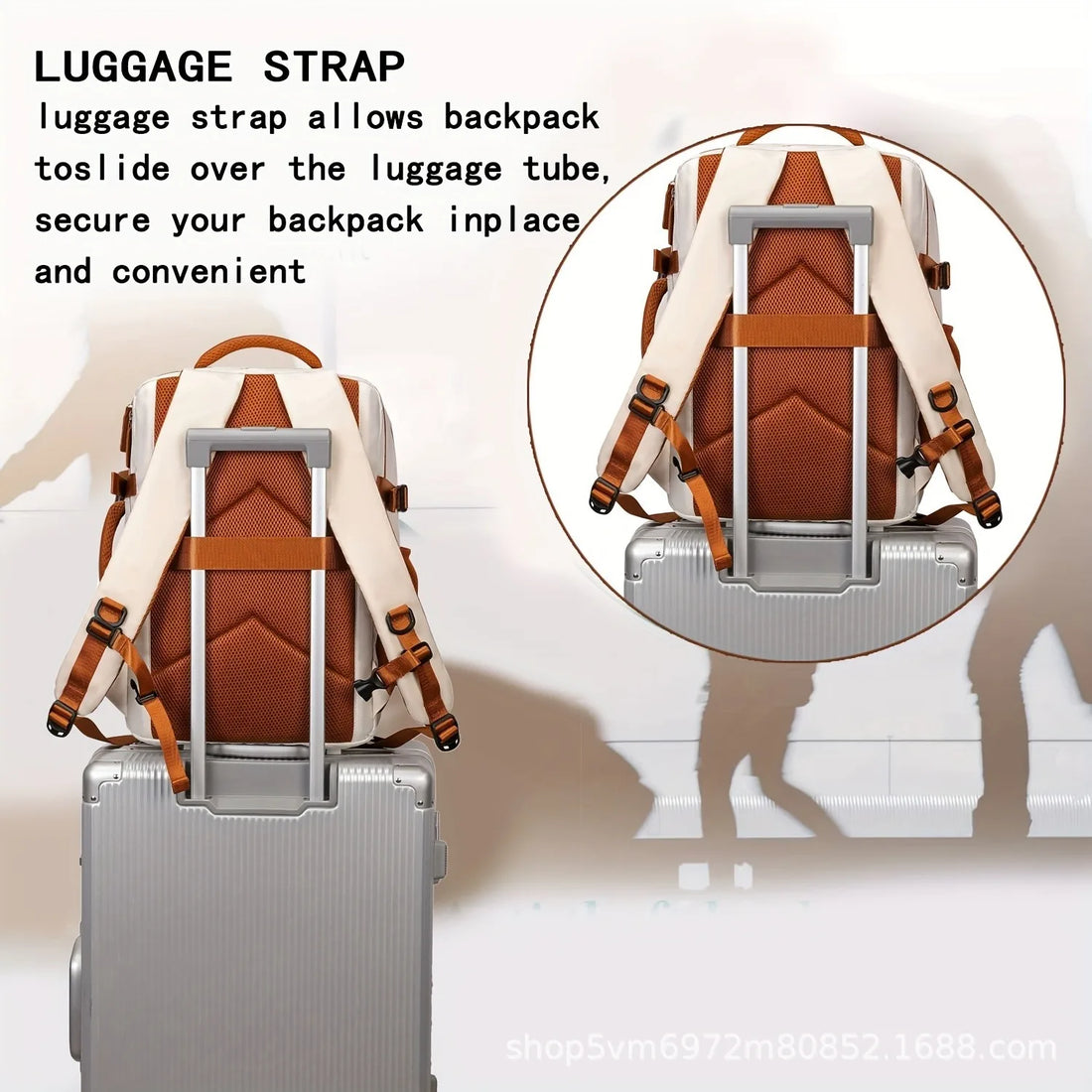 Sac à Dos Voyage Femme avec Compartiment Chaussures – Compatible Ordinateur 15,6"