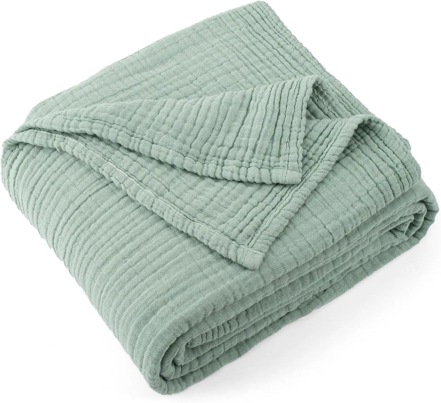 Couverture Mousseline 100% Coton 6 Couches – Lange Respirant Pliable pour Bébé & Voyage