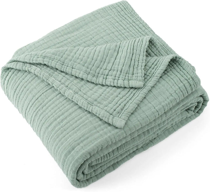 Couverture Mousseline 100% Coton 6 Couches – Lange Respirant Pliable pour Bébé & Voyage