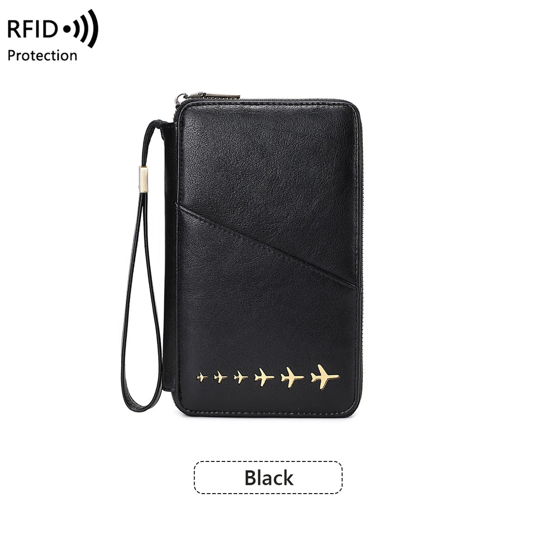 Porte-Passeport Famille Anti-RFID – Portefeuille Voyage Multifonction en Cuir PU