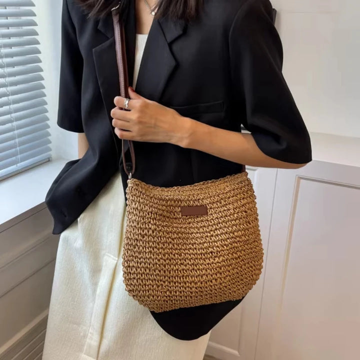 Sac en Corde de Papier Bohème – Tote & Bandoulière Fait Main, Style Plage