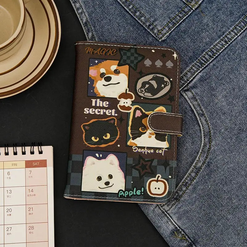 Cute Cartoon Passport Wallet Women's New Travel Portable Document Holder Card Holder with Protective Cover
