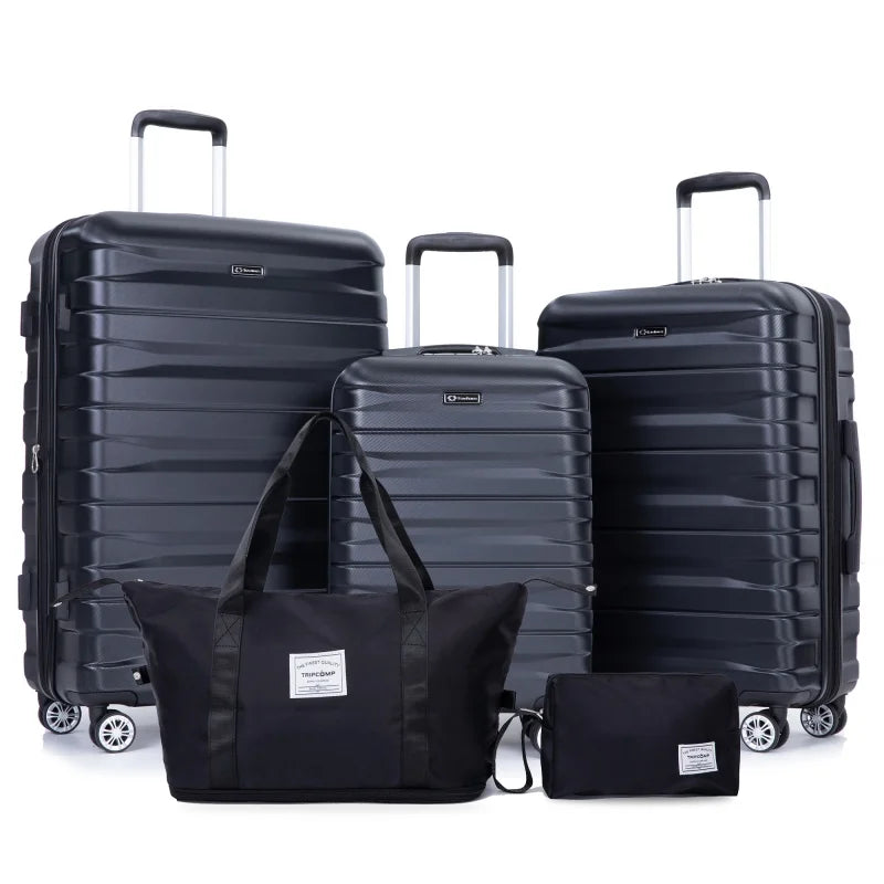 Set Valises 5 Pièces TRIPCOMP – Coque PC Rigide, Roues Spinner & Sac Sous-Siège