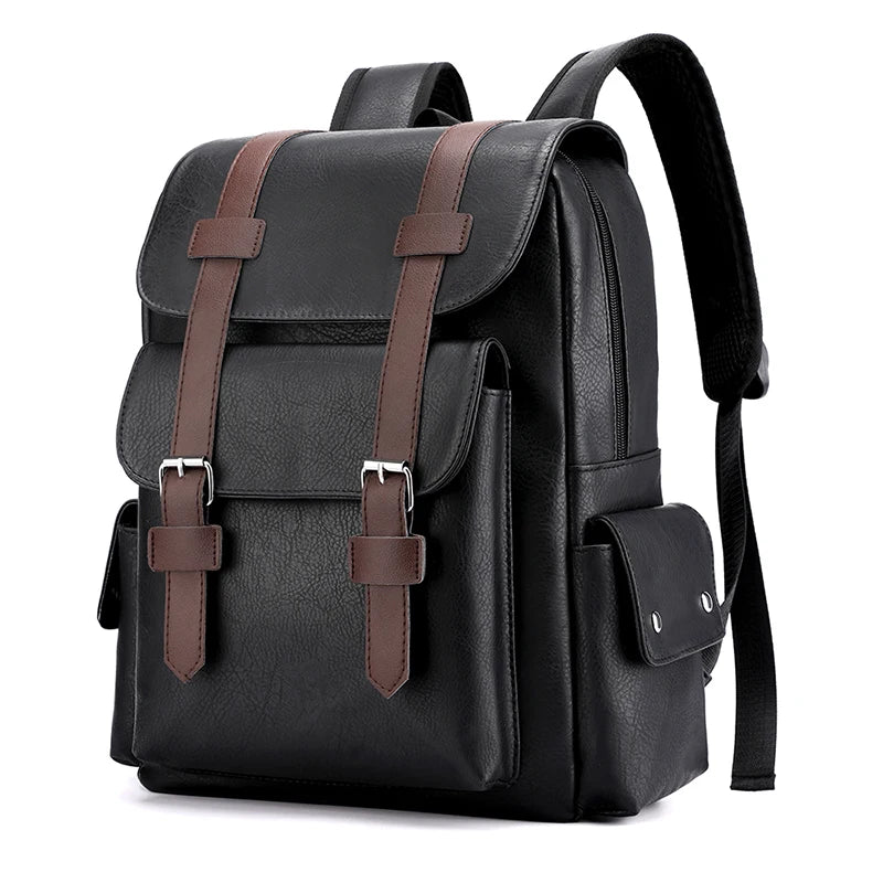 Sac à Dos Homme en Cuir PU – Grande Capacité Ordinateur, École & Voyage