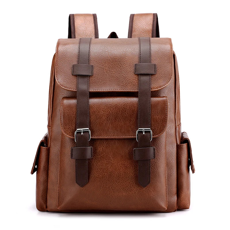 Sac à Dos Homme en Cuir PU – Grande Capacité Ordinateur, École & Voyage