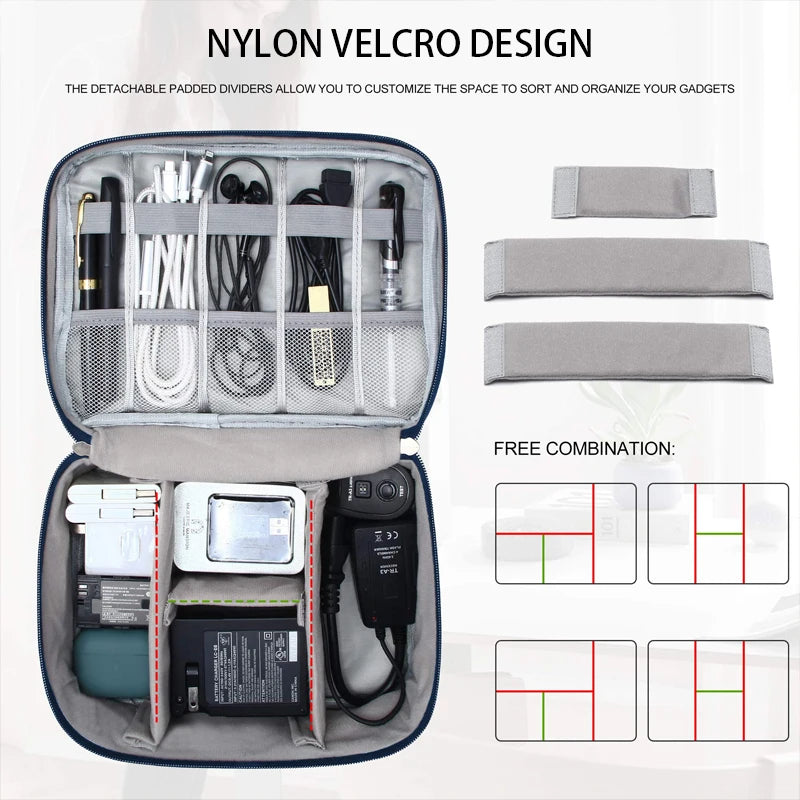 Pochette Rangement Câbles Voyage – Organisateur Électronique Portable & Imperméable USB