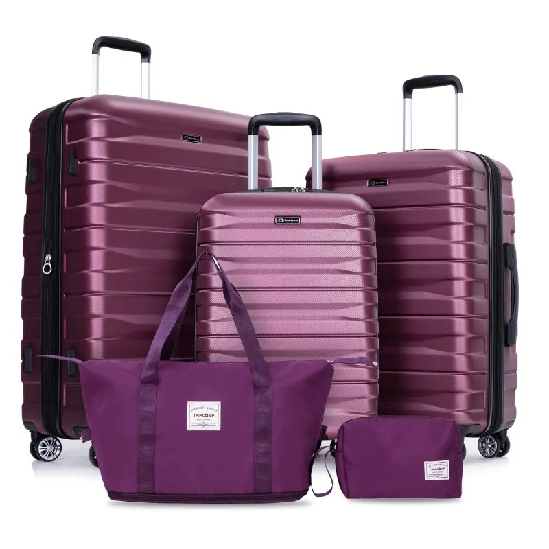 Set Valises 5 Pièces TRIPCOMP – Coque PC Rigide, Roues Spinner & Sac Sous-Siège