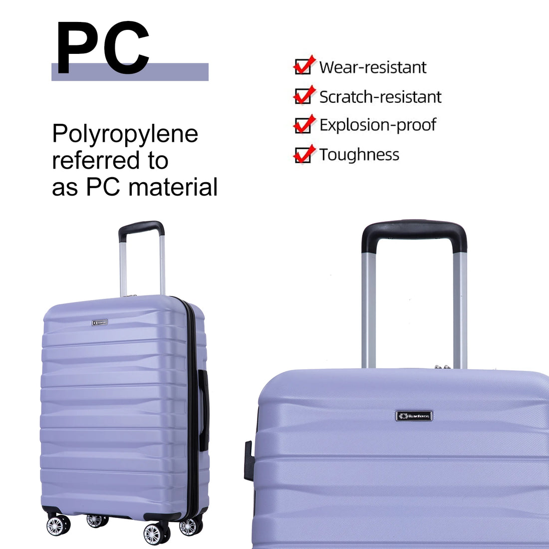 Set Valises 5 Pièces TRIPCOMP – Coque PC Rigide, Roues Spinner & Sac Sous-Siège