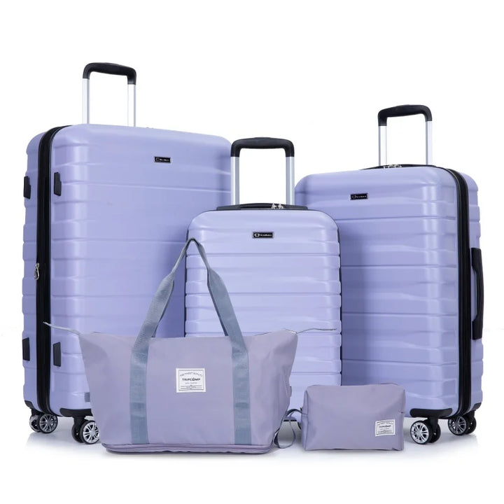 Set Valises 5 Pièces TRIPCOMP – Coque PC Rigide, Roues Spinner & Sac Sous-Siège
