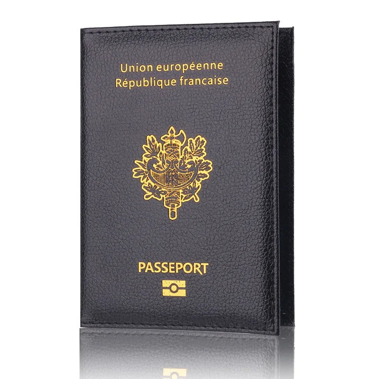Porte-Passeport en Cuir PU avec Emplacements pour Cartes