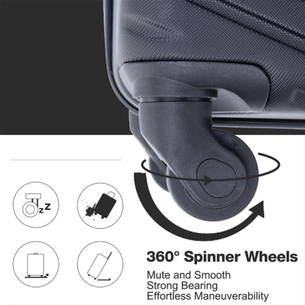 Set Valises 4 Pièces Travelhouse ABS – Roues Spinner & Serrure TSA